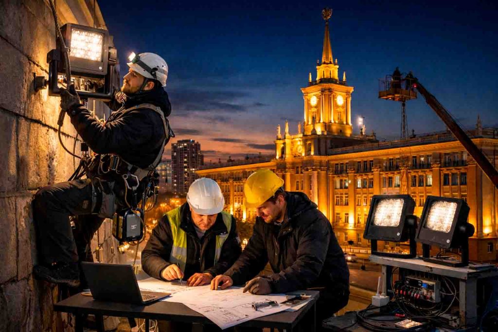 Как выбрать подрядчика для архитектурной подсветки — Промышленный альпинизм АЛЬП96