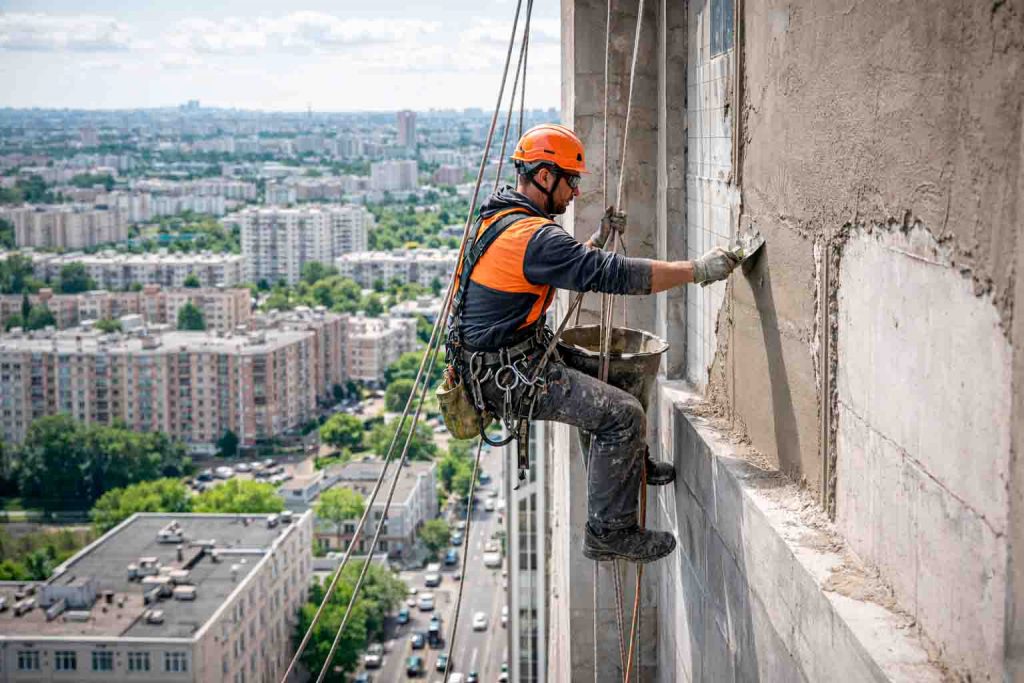Штукатурные работы в Екатеринбурге — фасады и стены под ключ — Промышленный альпинизм АЛЬП96
